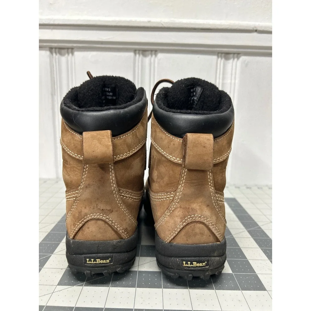LL Bean Storm Chaser Duck Boots Women 6.5 Brown Leather PrimaLoft Insulated
